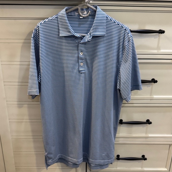 Peter Millar Other - Peter Millar Navy and White Striped Polo Shirt